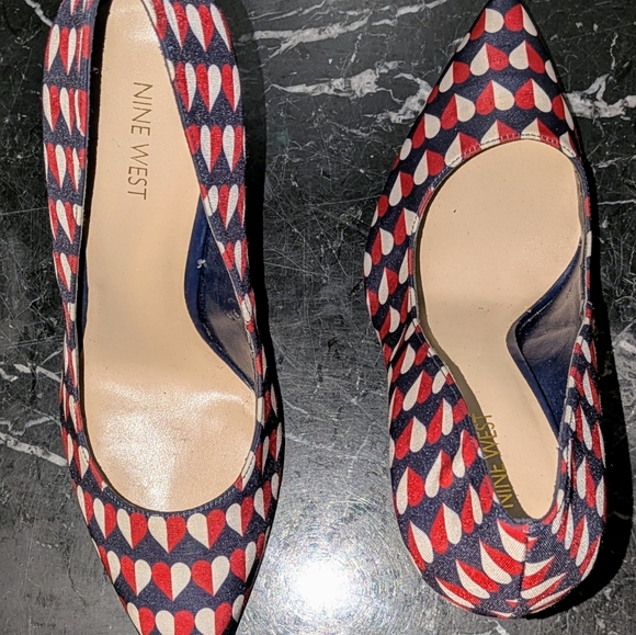 Nine West Stylish Women's Heels in Red and Blue Size 10M - Picture 11 of 11